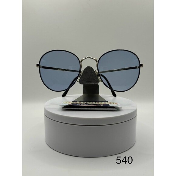 True Vintage Oversize Sunglasses NOS Preppy Round Blue Lens/Frame Oleg Cassini main image 5